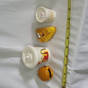 Mcdonalds 1990 Happy Meal toy set burger monster drink anthropomorphic pie